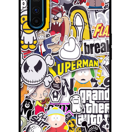 Sticker Bomb Realme 6 Pro Glass Case Back Cover by Casekaro