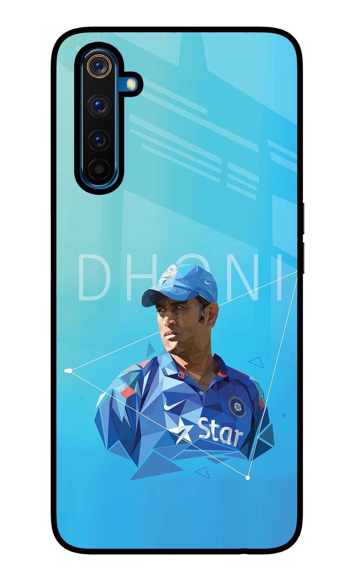 Dhoni Artwork Realme 6 Pro Glass Case