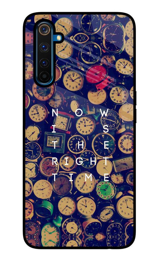 Now is the Right Time Quote Realme 6 Pro Glass Case