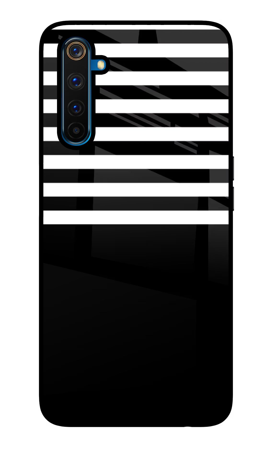 Black and White Print Realme 6 Pro Glass Case Back Cover by Casekaro
