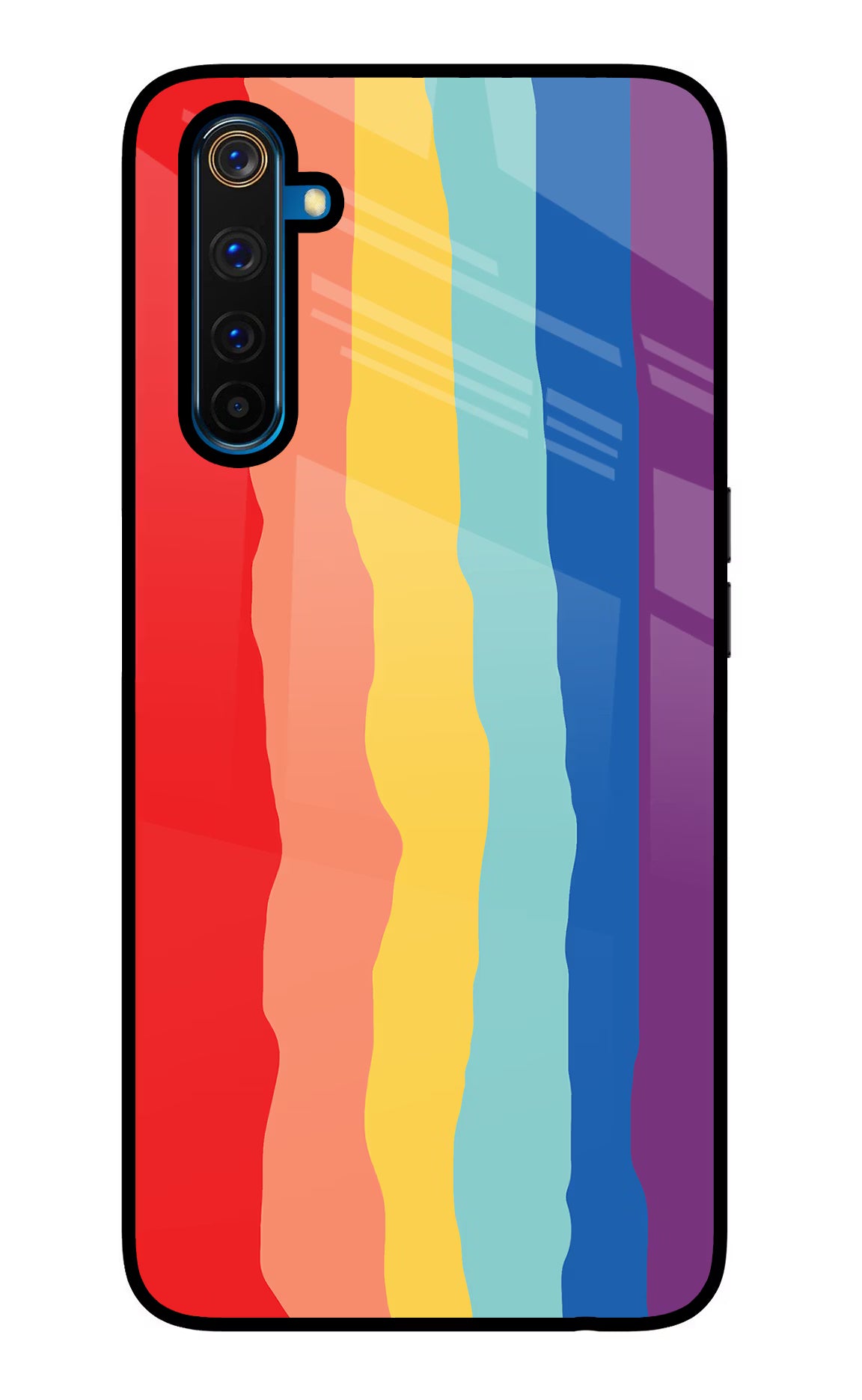 Rainbow Realme 6 Pro Glass Case Back Cover by Casekaro
