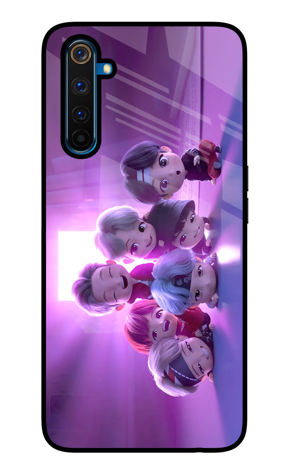 BTS Chibi Realme 6 Pro Glass Case Back Cover by Casekaro