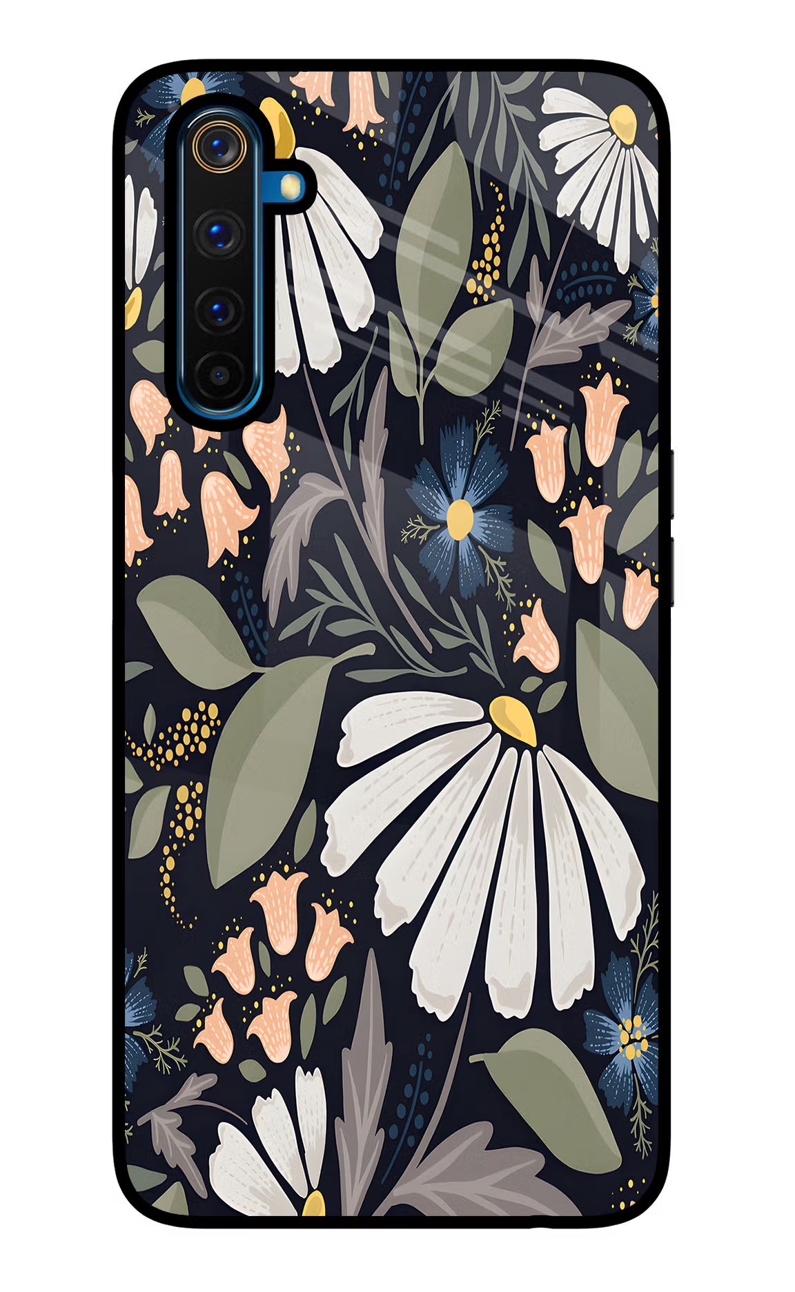 Flowers Art Realme 6 Pro Glass Case Back Cover by Casekaro