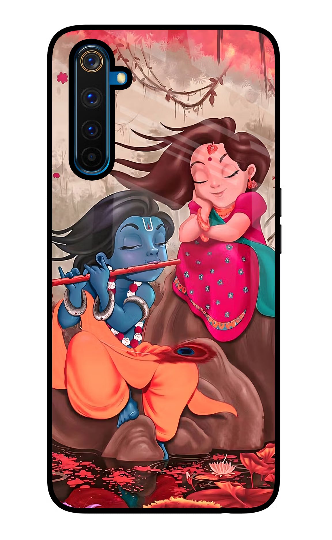 Radhe Krishna Realme 6 Pro Glass Case Back Cover by Casekaro