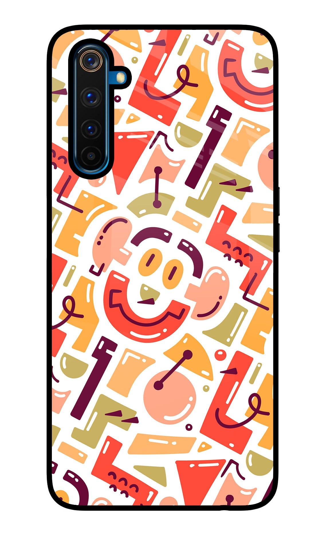 Doodle Pattern Realme 6 Pro Glass Case