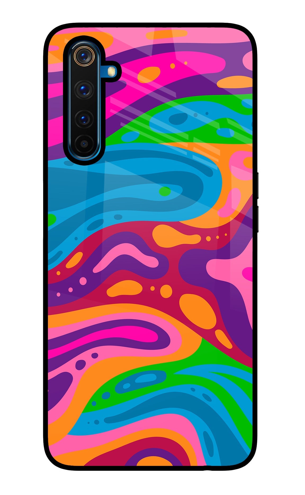 Trippy Pattern Realme 6 Pro Glass Case