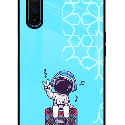 Cute Astronaut Chilling Realme 6 Pro Glass Case Back Cover by Casekaro