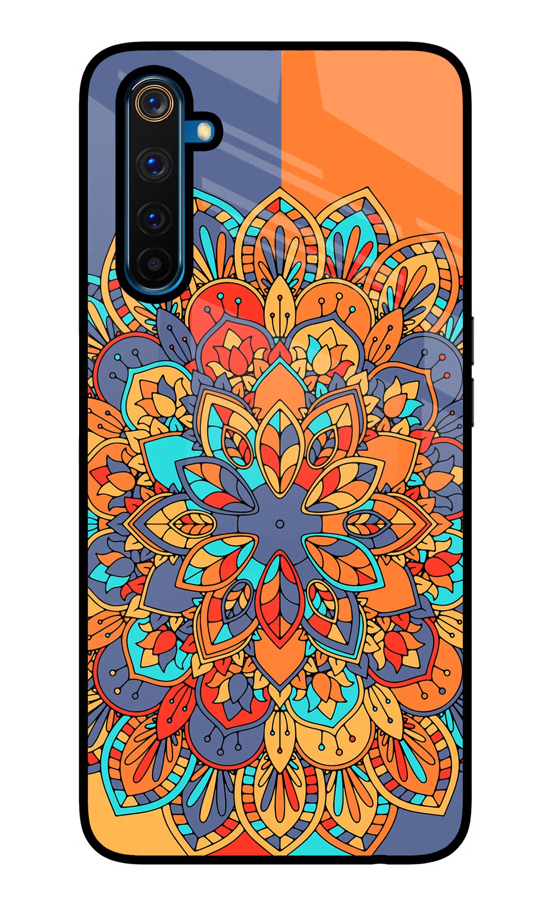Color Mandala Realme 6 Pro Glass Case Back Cover by Casekaro
