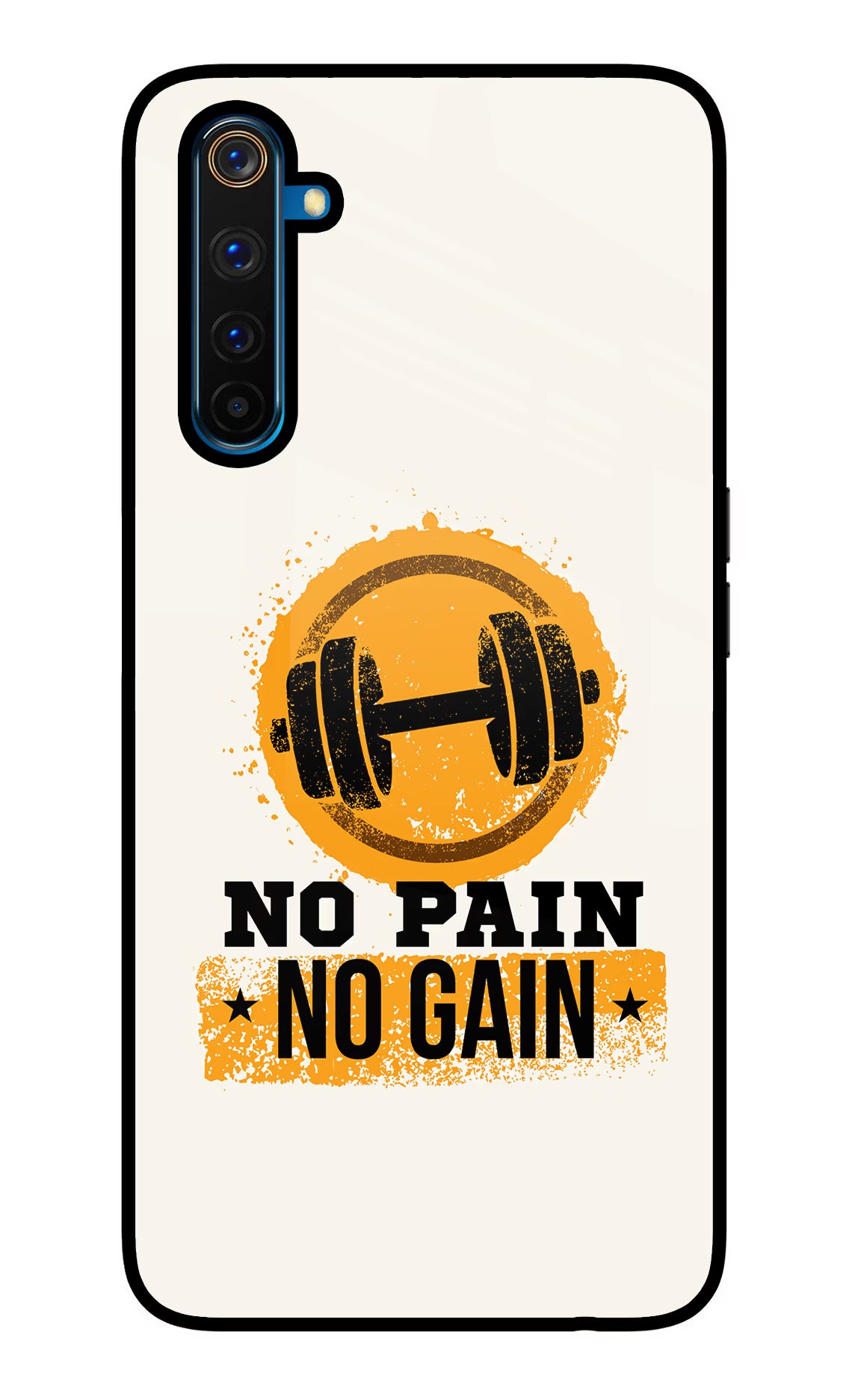No Pain No Gain Realme 6 Pro Glass Case Back Cover by Casekaro
