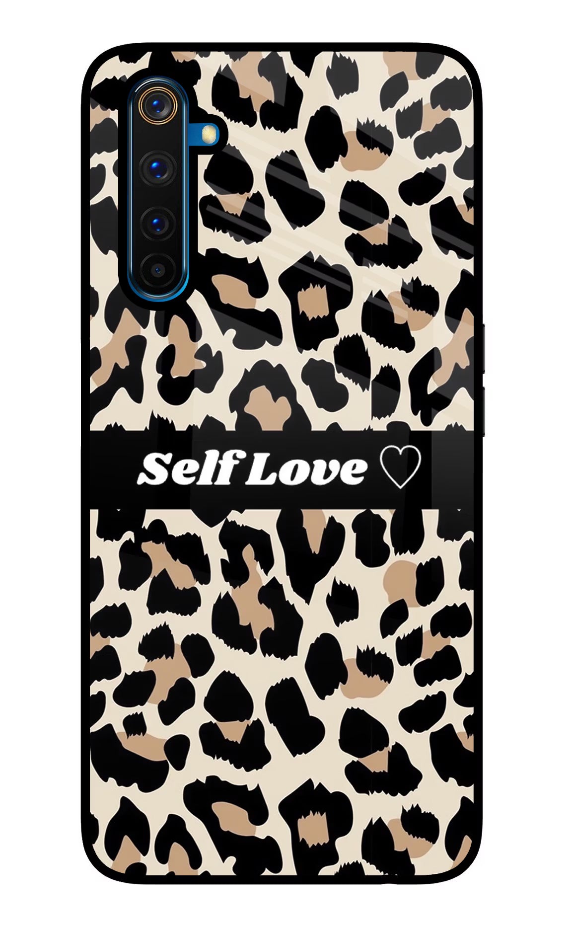 Leopard Print Self Love Realme 6 Pro Glass Case Back Cover by Casekaro