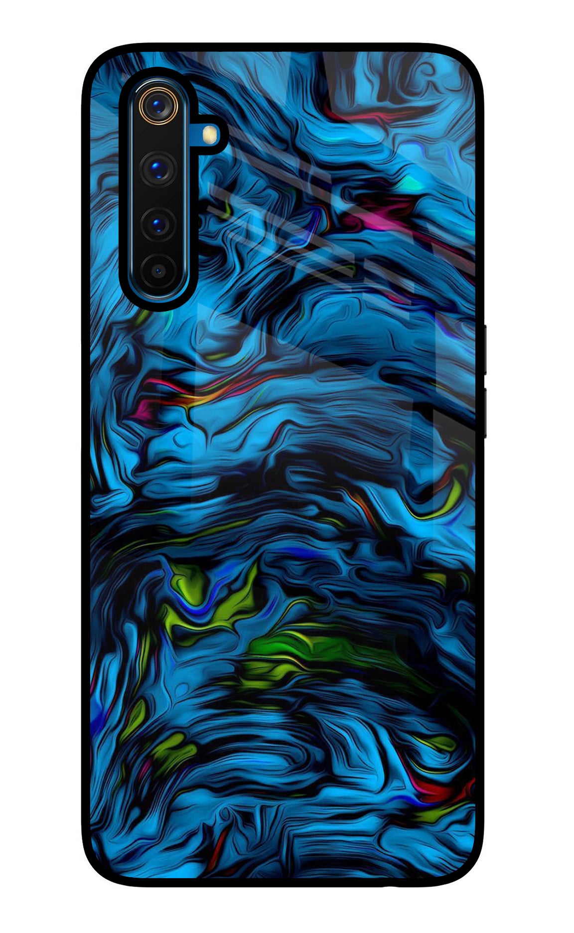 Dark Blue Abstract Realme 6 Pro Glass Case