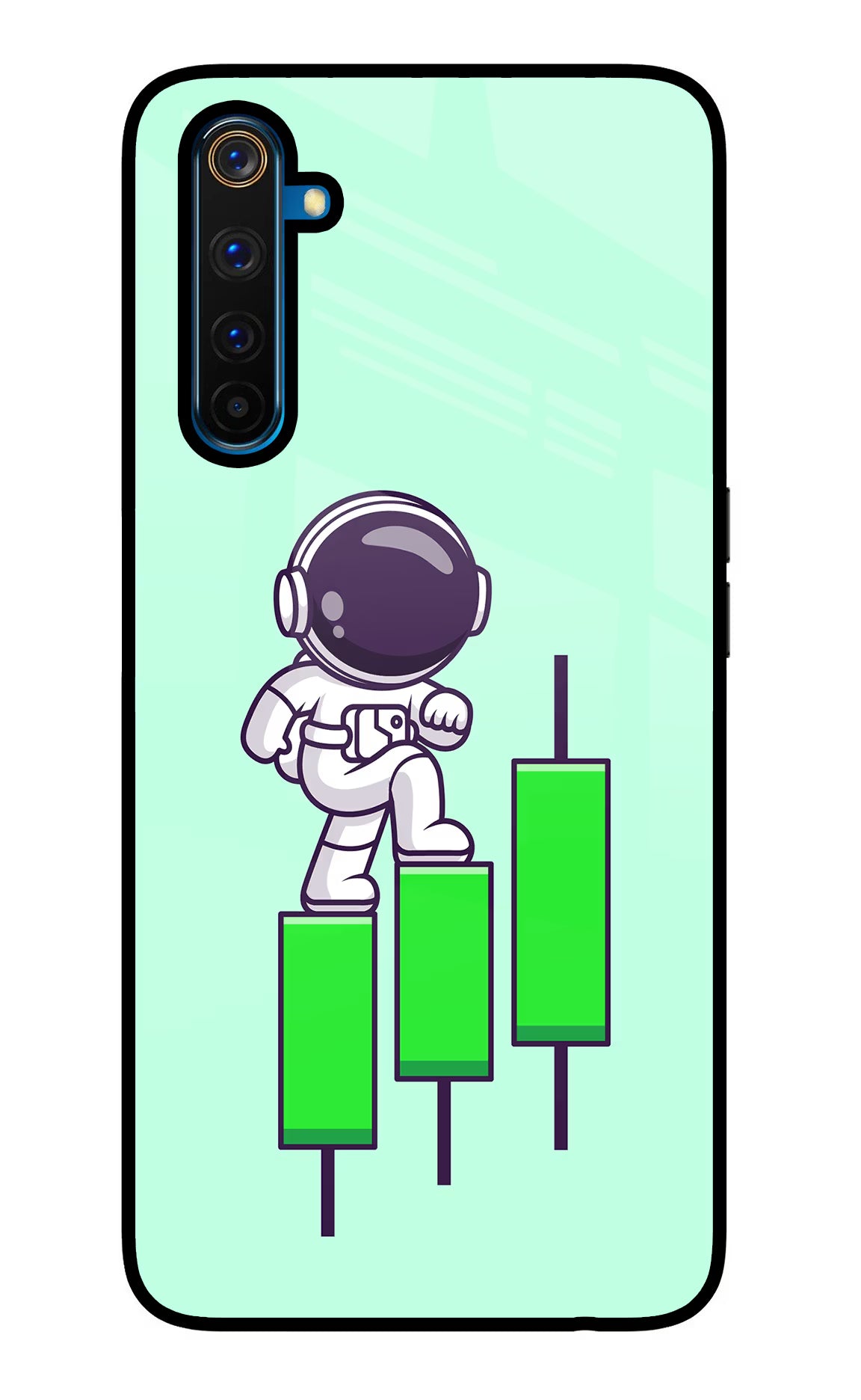 Astronaut Trader Realme 6 Pro Glass Case Back Cover by Casekaro