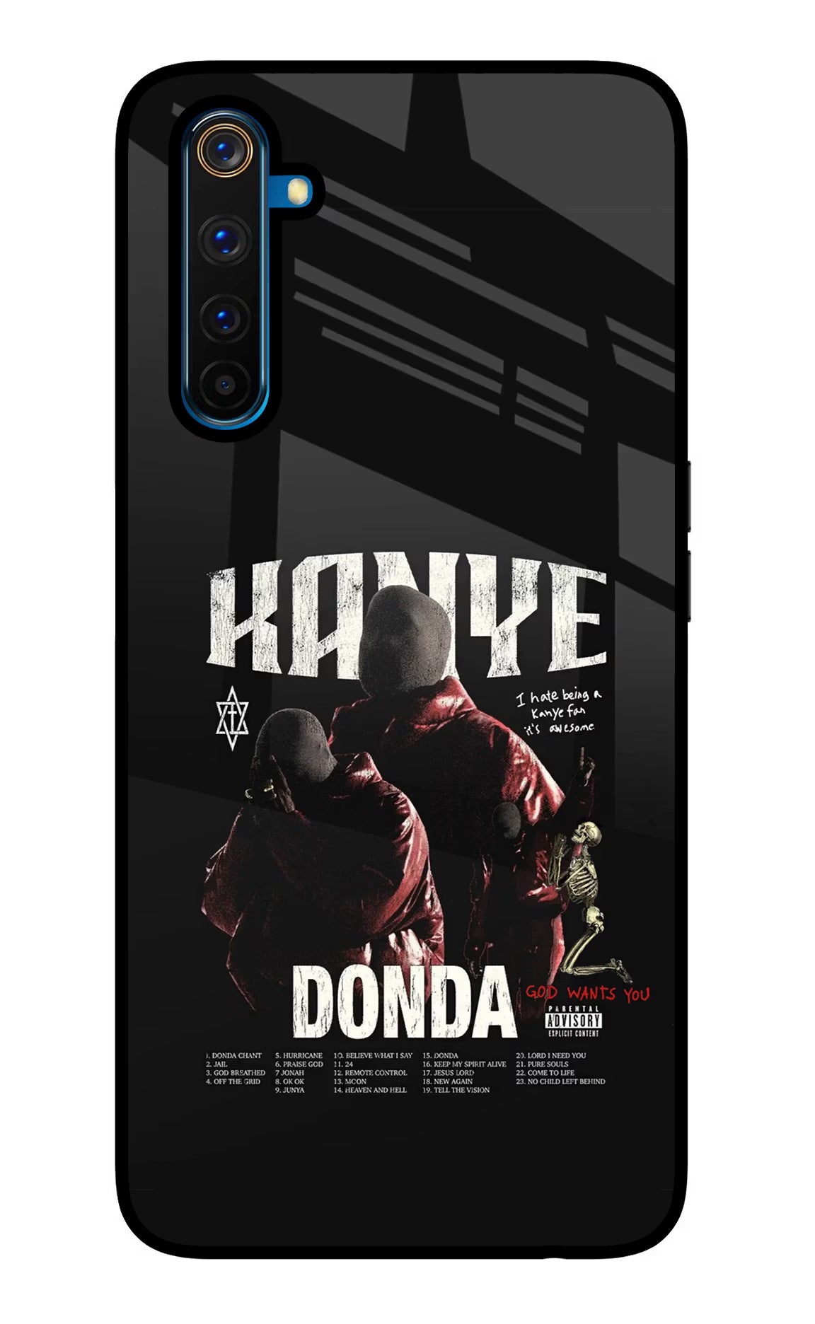 Donda Kanye West Realme 6 Pro Glass Case Back Cover by Casekaro
