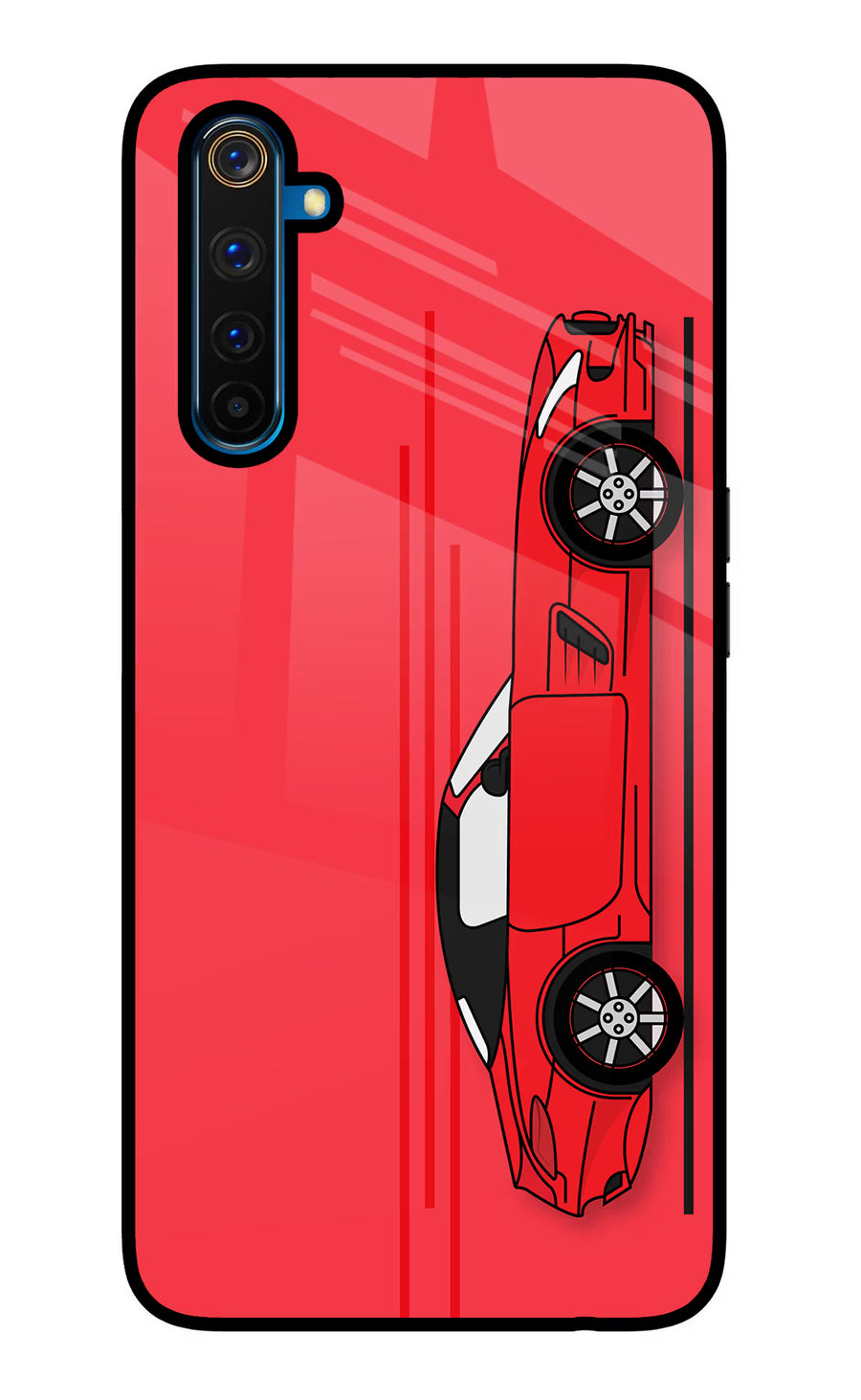 Red Velocity Realme 6 Pro Back Cover, Glass case
