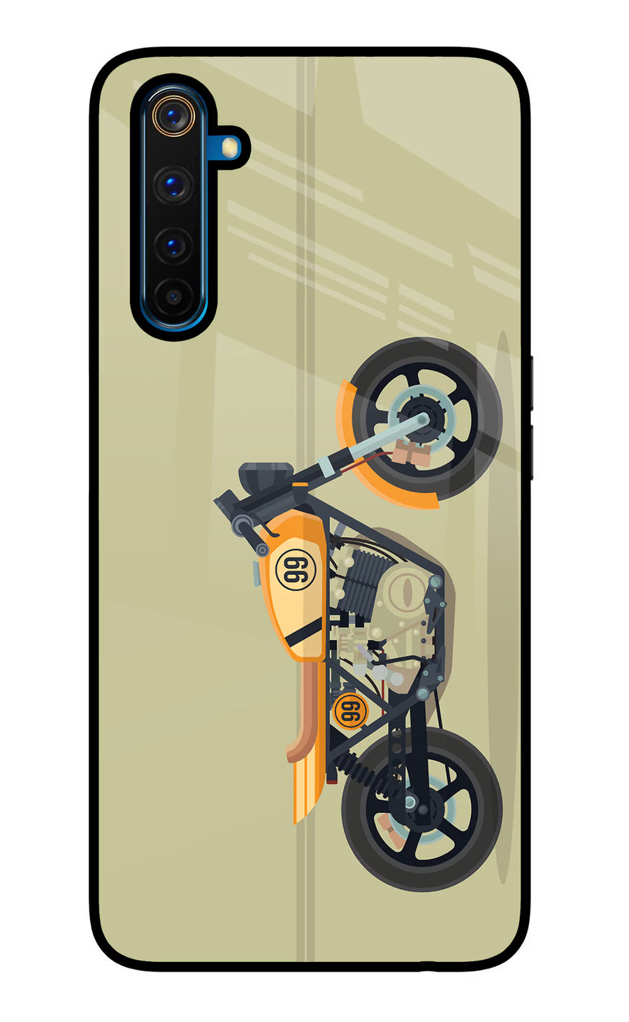 Vertical Speedster Realme 6 Pro Back Cover, Glass case