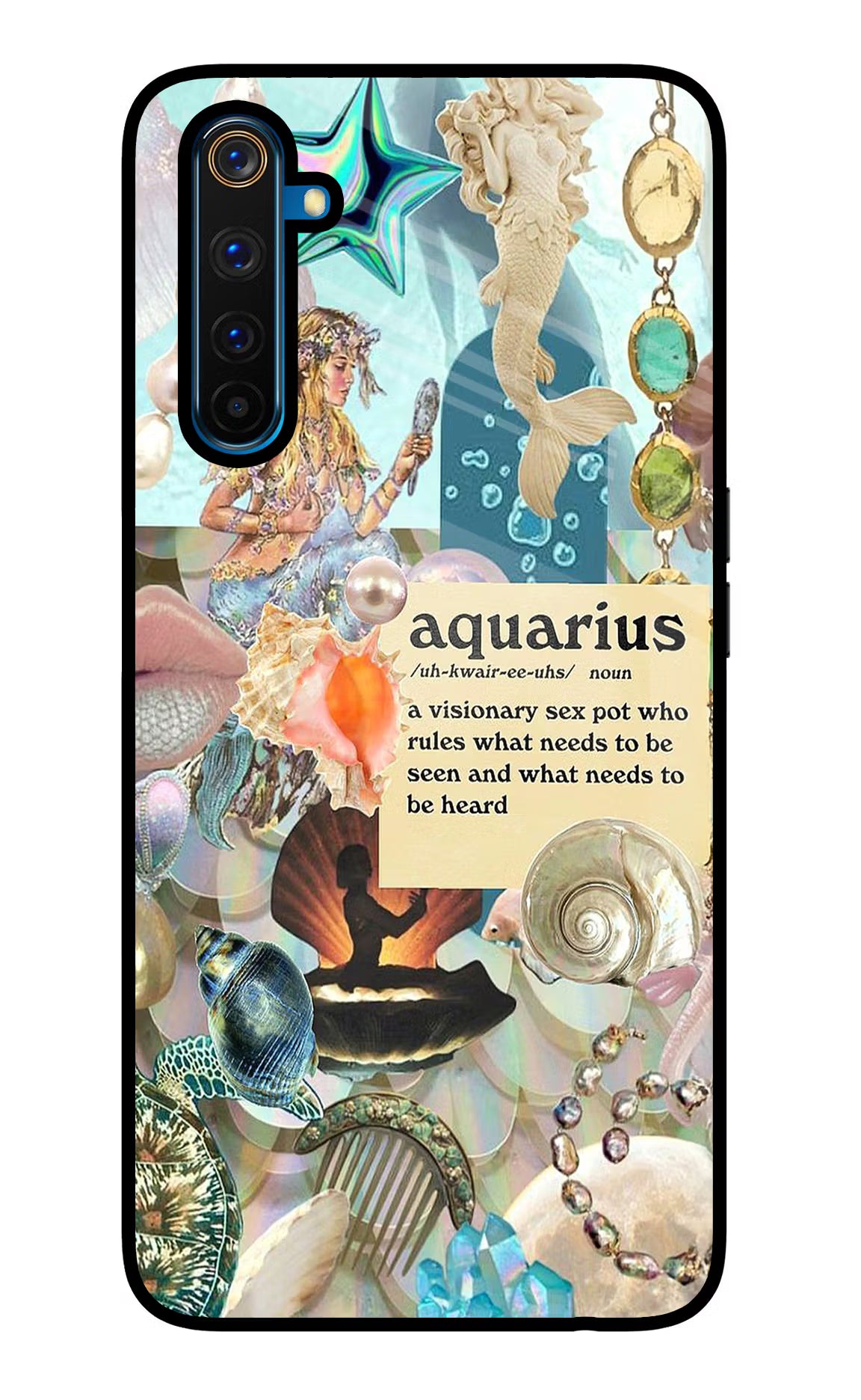 Aquarius Zodiac Realme 6 Pro Glass Case Back Cover by Casekaro