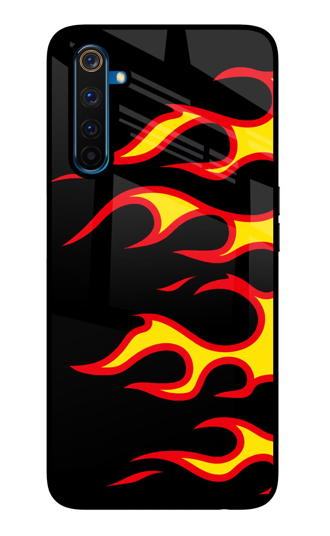 Side Sweep Flames Realme 6 Pro Glass Case