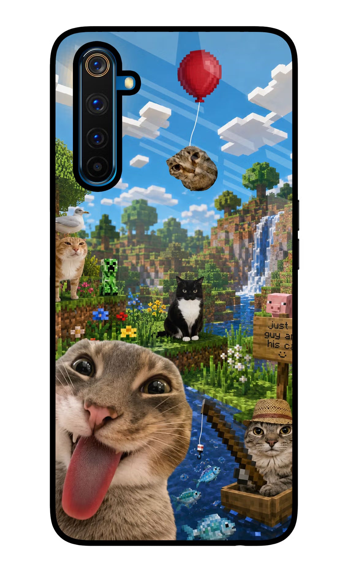 Minecraft Cat Chaos Realme 6 Pro Glass Case