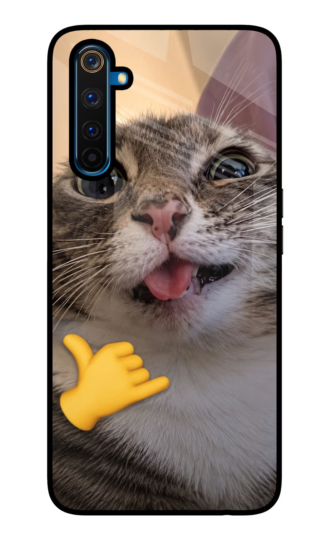 Silly Cat Call Realme 6 Pro Glass Case
