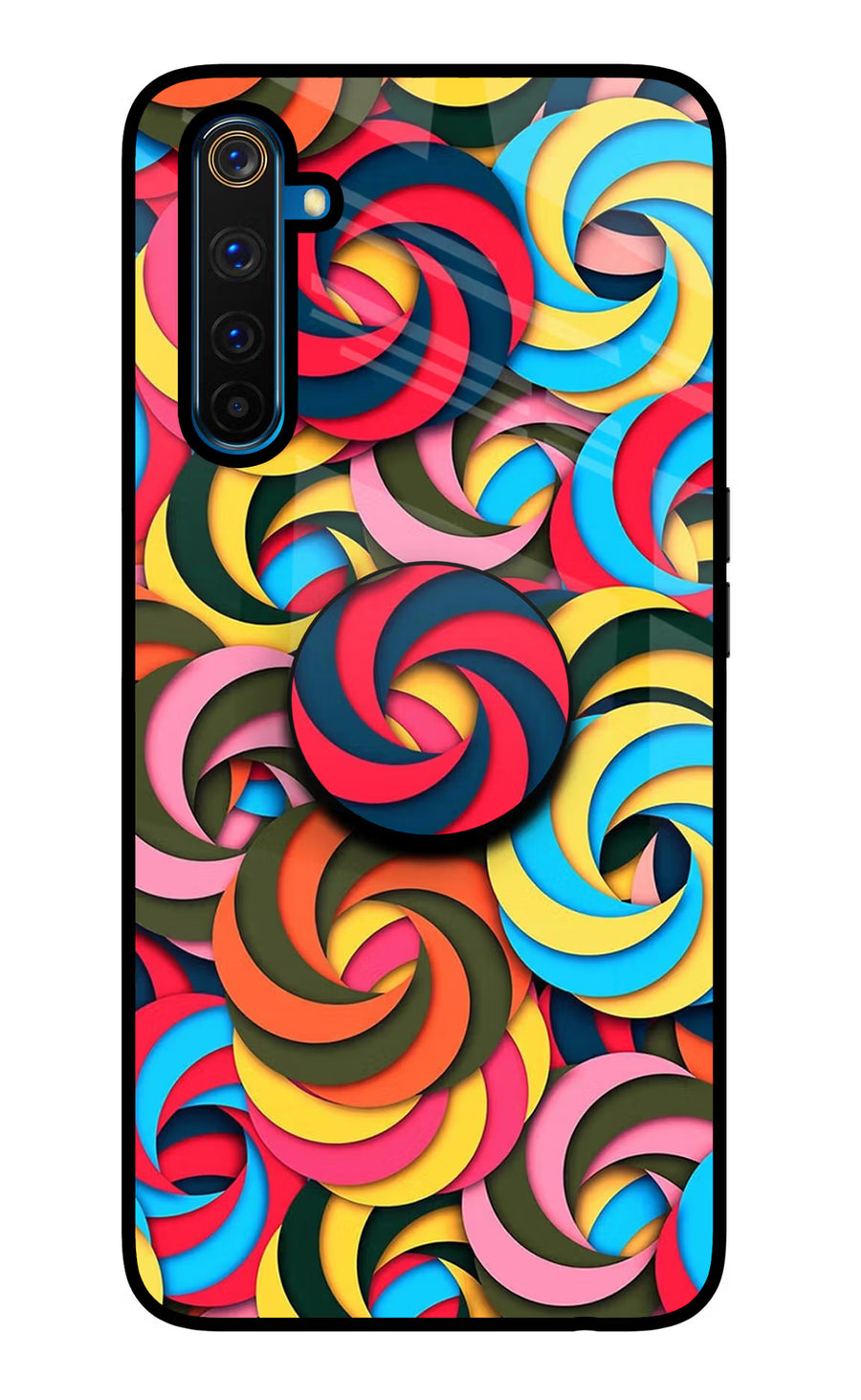 Spiral Pattern Realme 6 Pro Pop Case, Glass case