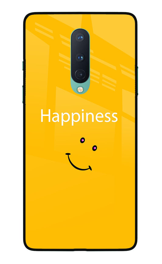 Happiness With Smiley Oneplus 8 Glass Case