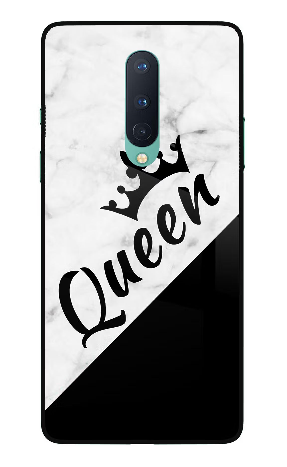Queen Oneplus 8 Glass Case Back Cover by Casekaro