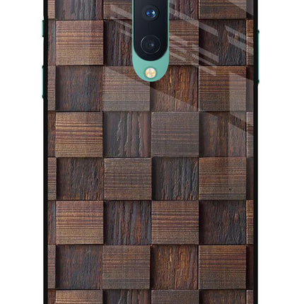 Wooden Cube Design Oneplus 8 Glass Case