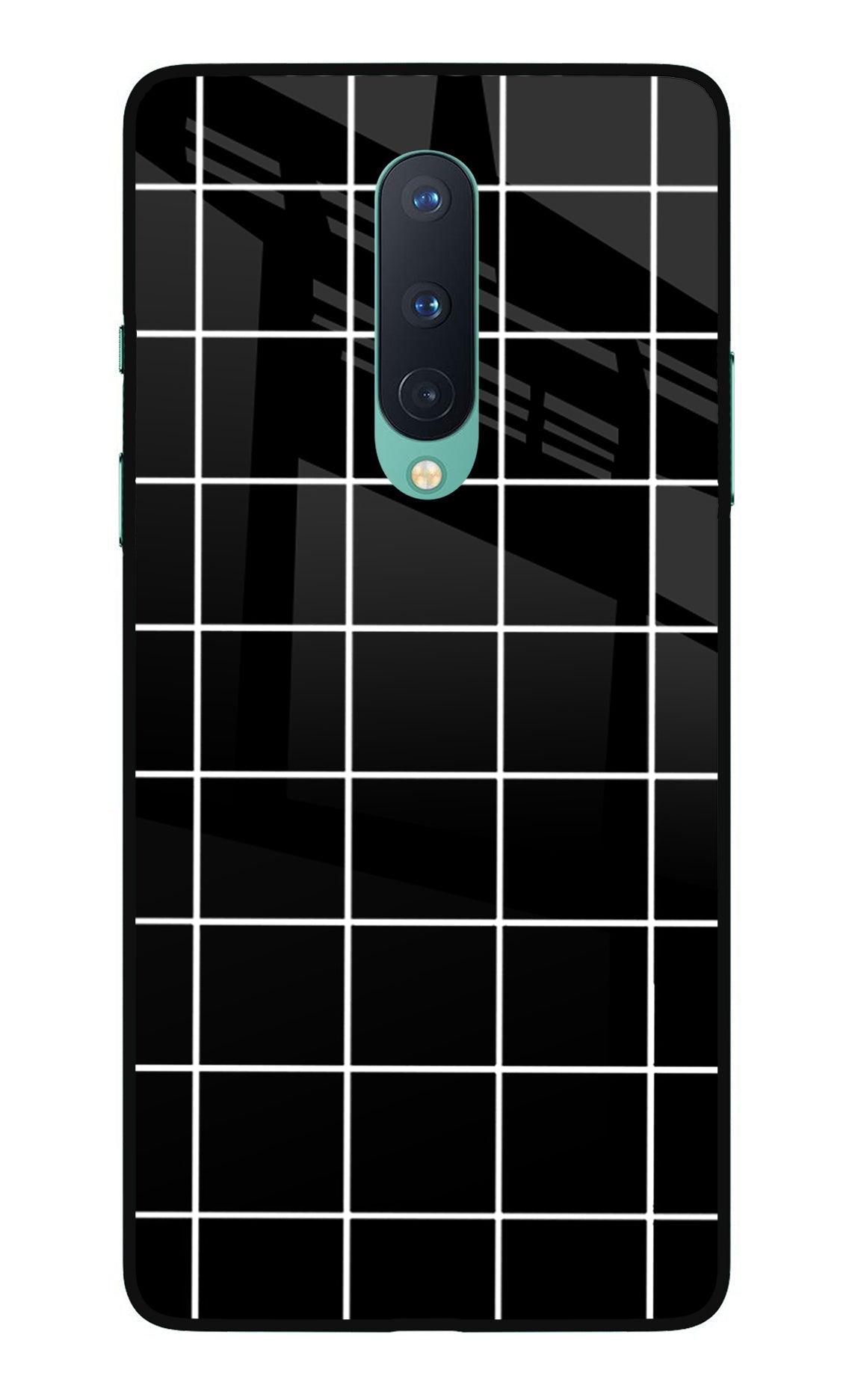 White Grid Oneplus 8 Back Cover