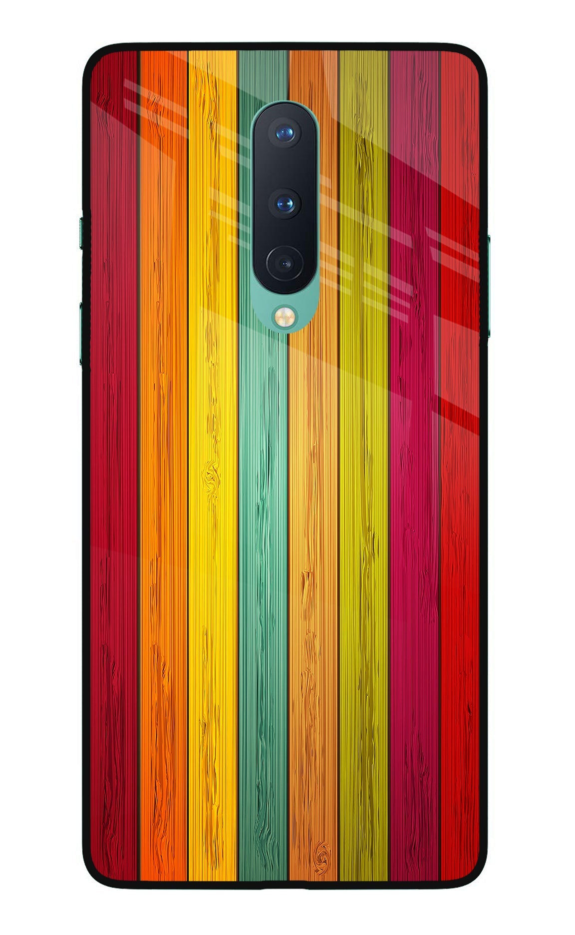 Multicolor Wooden Oneplus 8 Glass Case