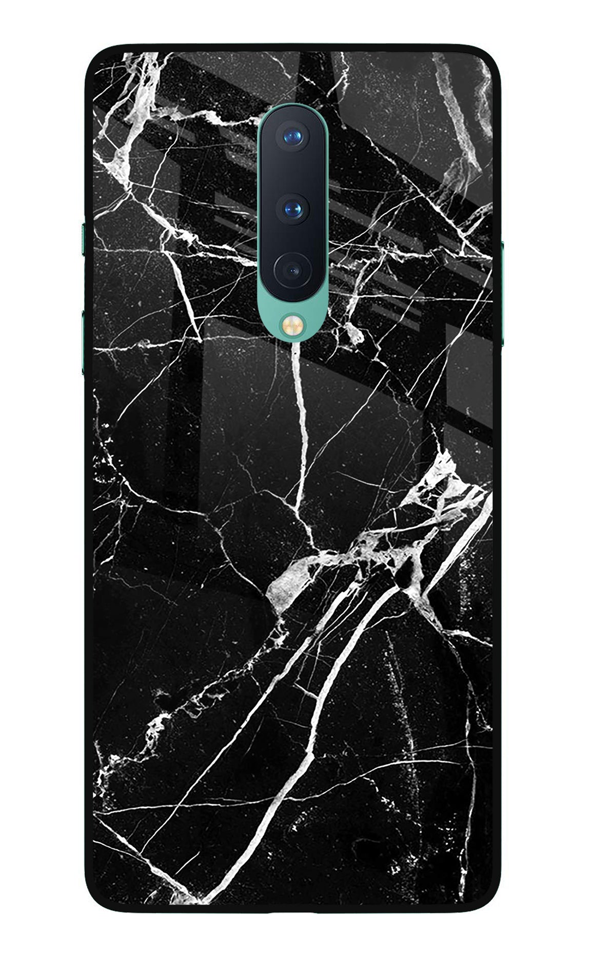 Black Marble Pattern Oneplus 8 Glass Case