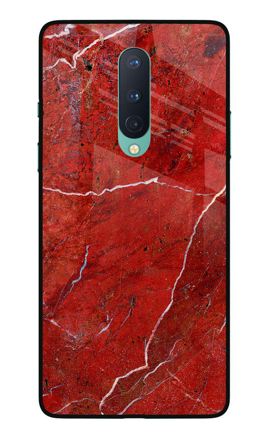 Red Marble Design Oneplus 8 Glass Case