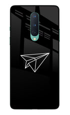 Paper Plane White Oneplus 8 Glass Case Back Cover by Casekaro