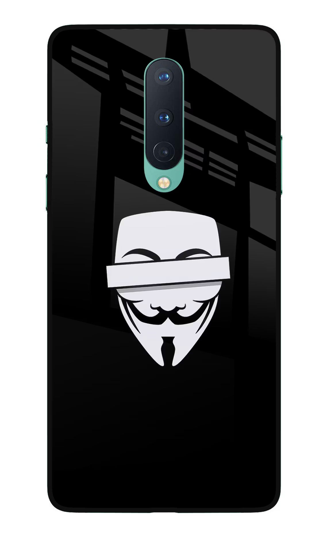 Anonymous Face Oneplus 8 Glass Case Back Cover by Casekaro