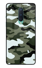 Camouflage Oneplus 8 Glass Case Back Cover by Casekaro