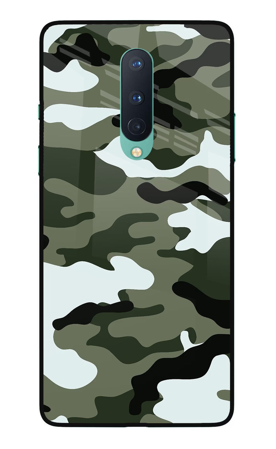 Camouflage Oneplus 8 Back Cover, Glass case