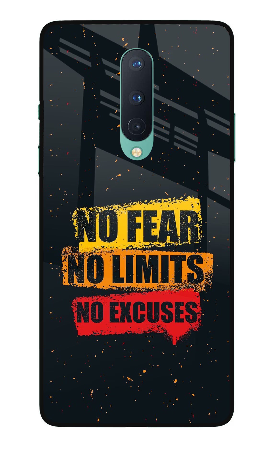 No Fear No Limits No Excuse Oneplus 8 Glass Case Back Cover by Casekaro