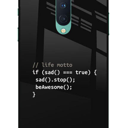 Life Motto Code Oneplus 8 Glass Case
