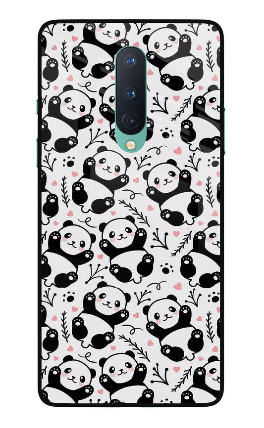Cute Panda Oneplus 8 Glass Case