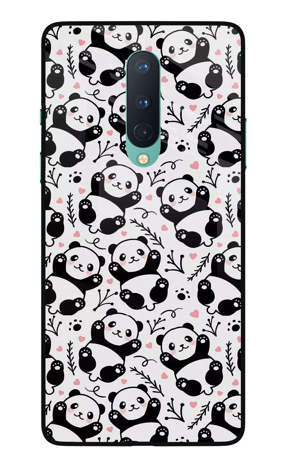 Cute Panda Oneplus 8 Glass Case Back Cover by Casekaro
