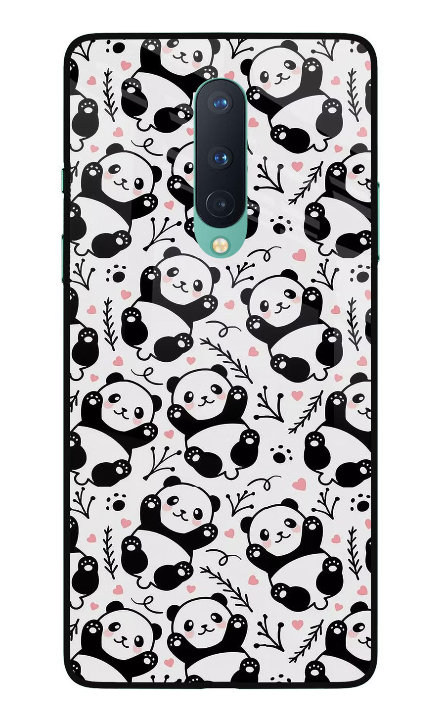 Cute Panda Oneplus 8 Back Cover, Glass case