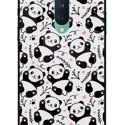 Cute Panda Oneplus 8 Glass Case