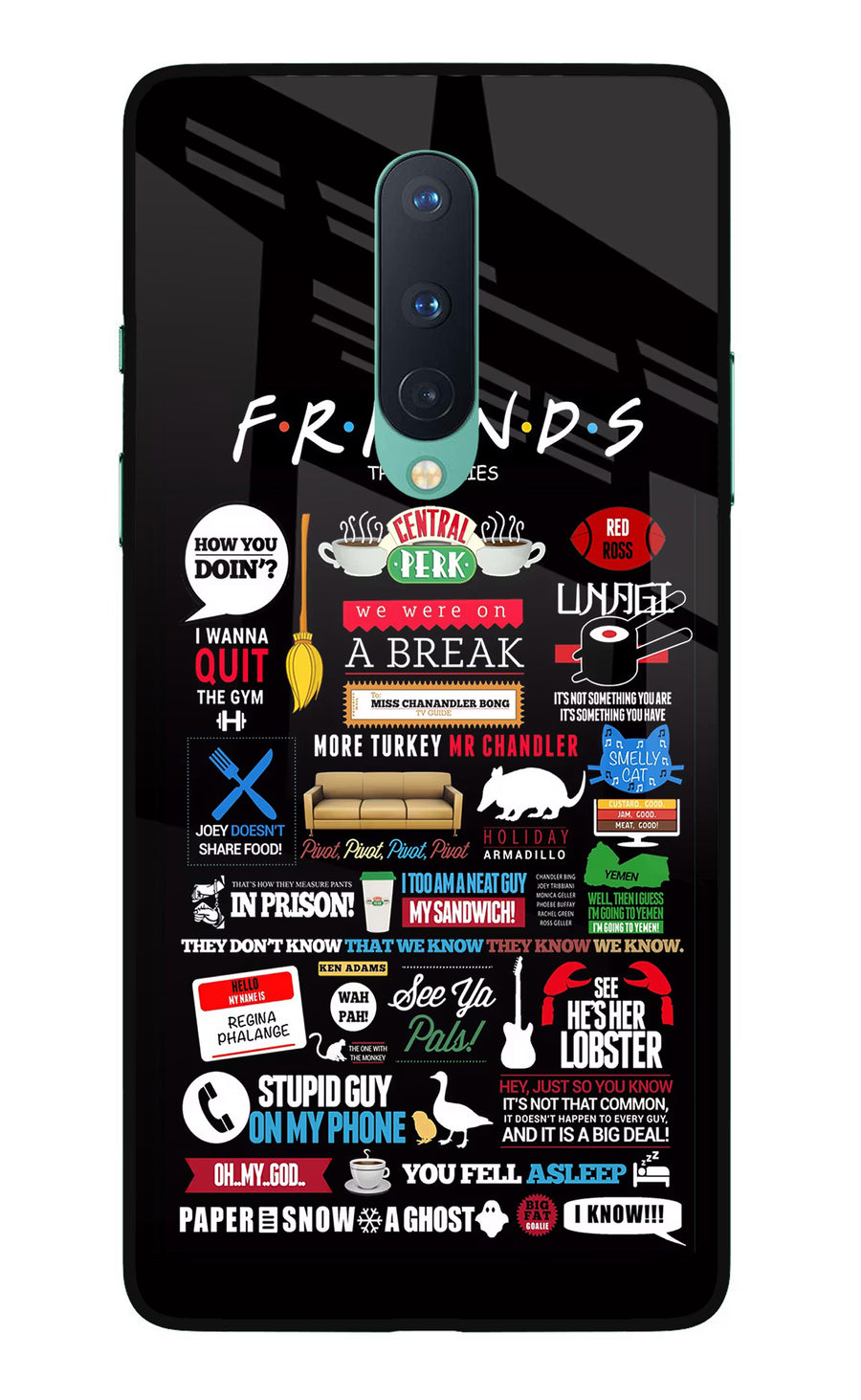 FRIENDS Oneplus 8 Back Cover, Glass case