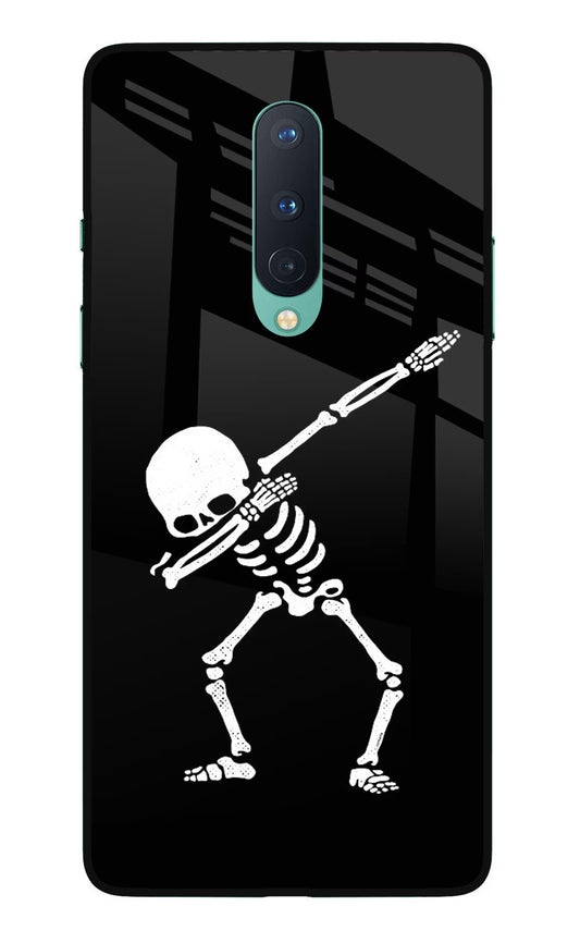 Dabbing Skeleton Art Oneplus 8 Glass Case