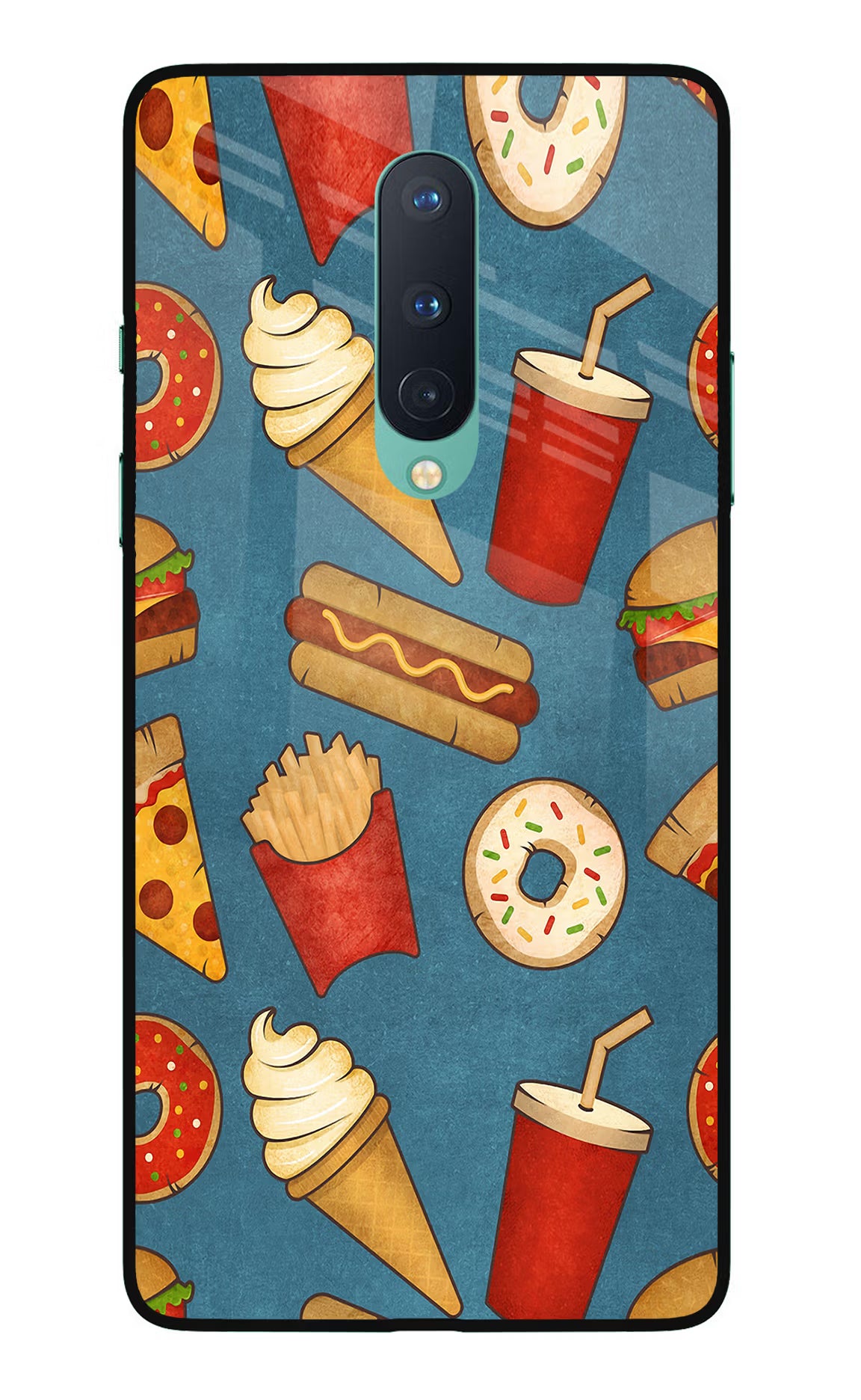 Foodie Oneplus 8 Glass Case Back Cover by Casekaro