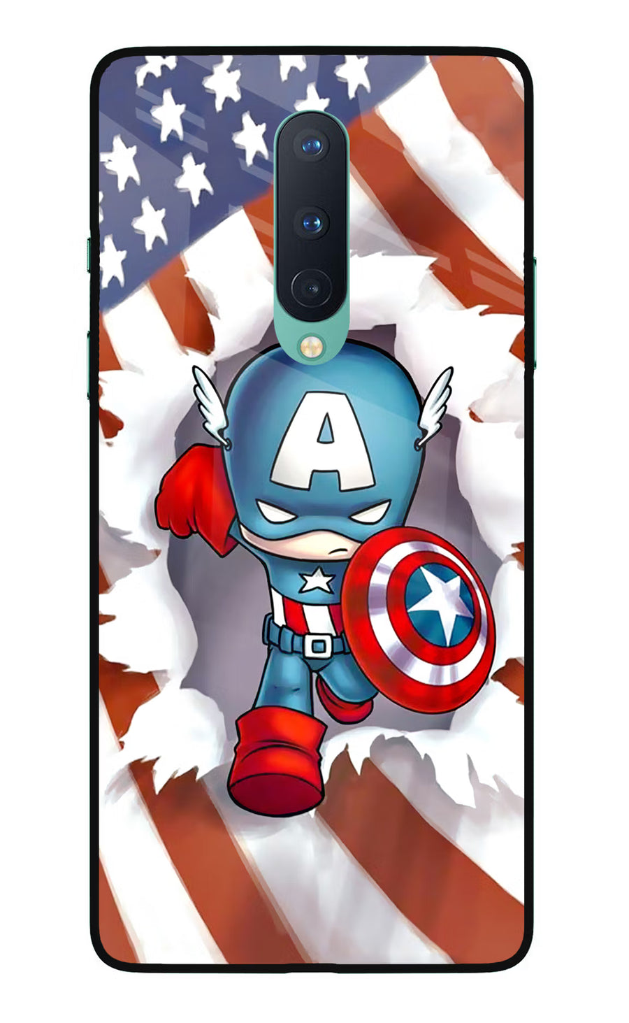 Captain America Oneplus 8 Back Cover, Glass case