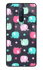 Elephants Oneplus 8 Glass Case Back Cover by Casekaro