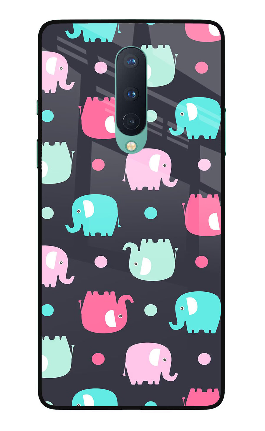 Elephants Oneplus 8 Back Cover, Glass case