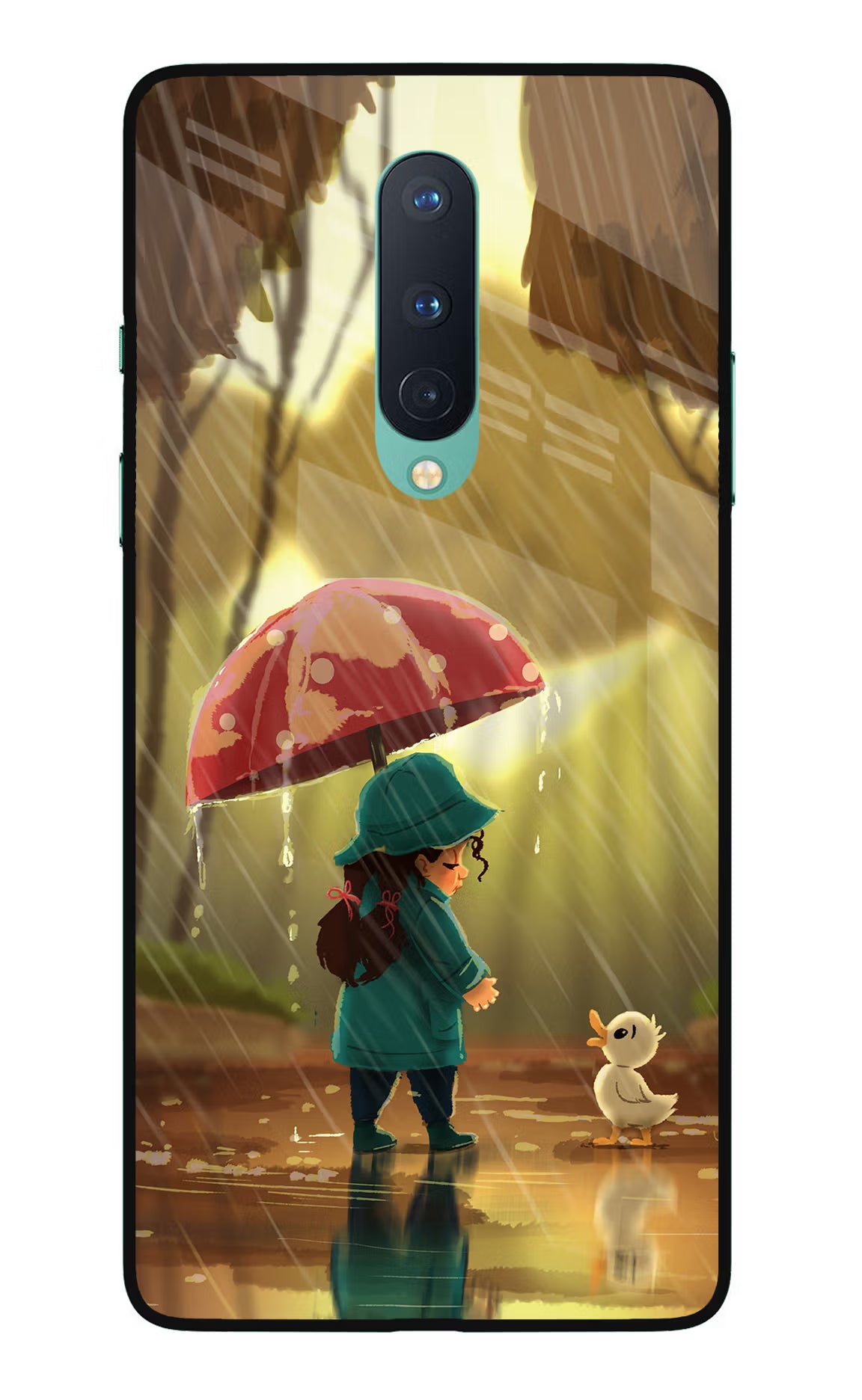 Rainy Day Oneplus 8 Glass Case Back Cover by Casekaro
