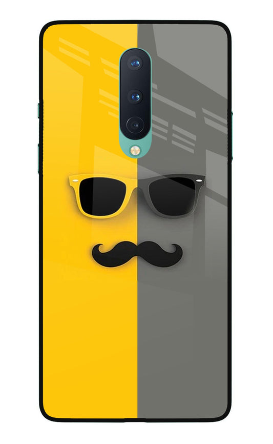 Sunglasses with Mustache Oneplus 8 Glass Case