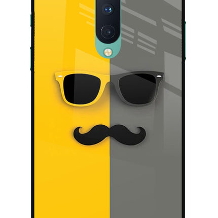 Sunglasses with Mustache Oneplus 8 Glass Case